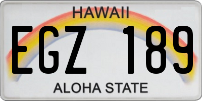 HI license plate EGZ189
