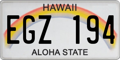 HI license plate EGZ194