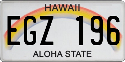 HI license plate EGZ196