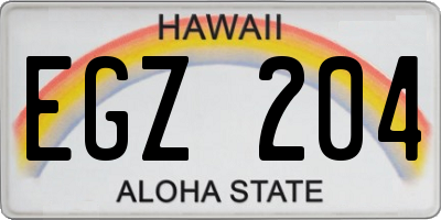 HI license plate EGZ204
