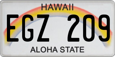 HI license plate EGZ209