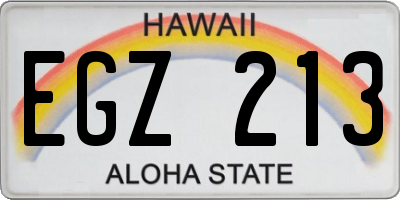 HI license plate EGZ213