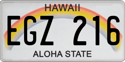 HI license plate EGZ216