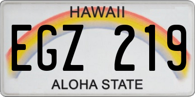 HI license plate EGZ219