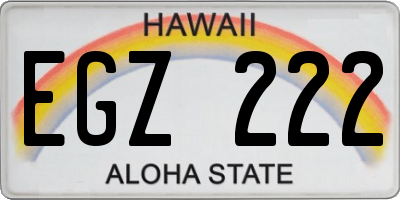HI license plate EGZ222