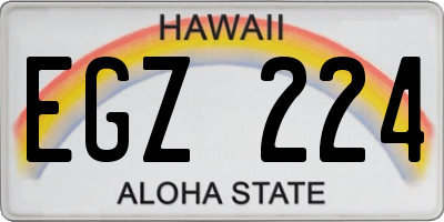 HI license plate EGZ224