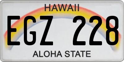 HI license plate EGZ228