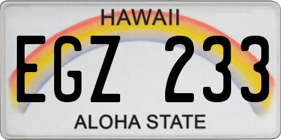 HI license plate EGZ233