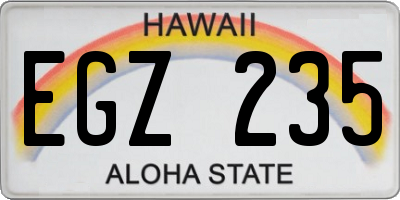 HI license plate EGZ235