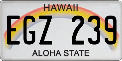 HI license plate EGZ239