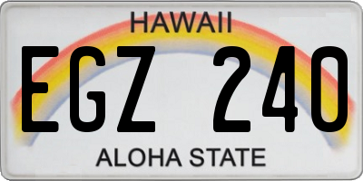 HI license plate EGZ240