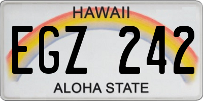 HI license plate EGZ242