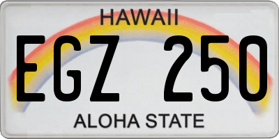HI license plate EGZ250