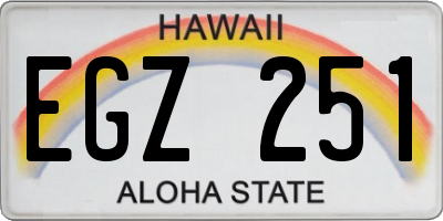 HI license plate EGZ251