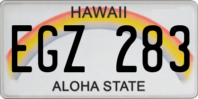 HI license plate EGZ283