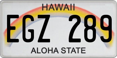HI license plate EGZ289
