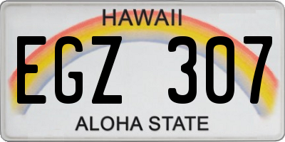 HI license plate EGZ307