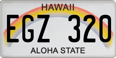 HI license plate EGZ320