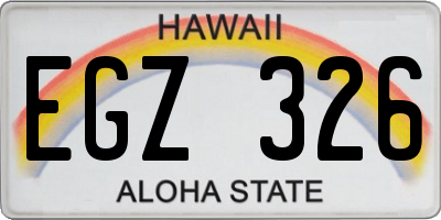HI license plate EGZ326
