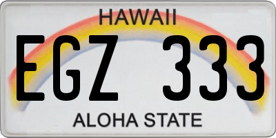 HI license plate EGZ333