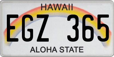 HI license plate EGZ365