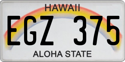 HI license plate EGZ375