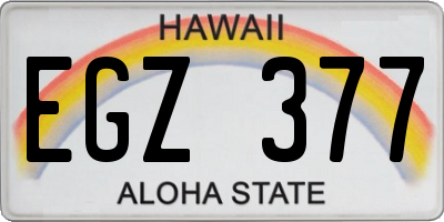 HI license plate EGZ377