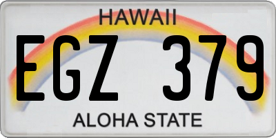 HI license plate EGZ379