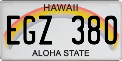 HI license plate EGZ380