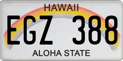 HI license plate EGZ388
