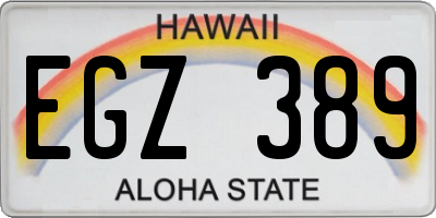 HI license plate EGZ389