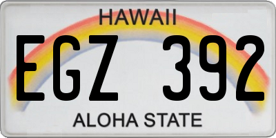 HI license plate EGZ392