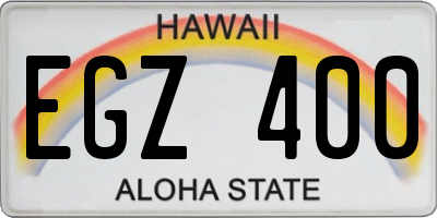 HI license plate EGZ400