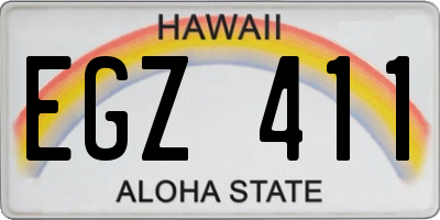 HI license plate EGZ411