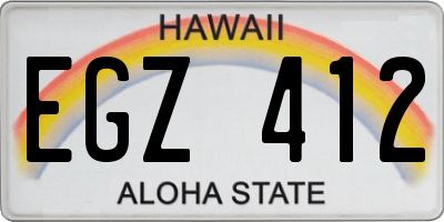 HI license plate EGZ412