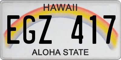 HI license plate EGZ417