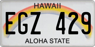 HI license plate EGZ429