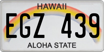 HI license plate EGZ439