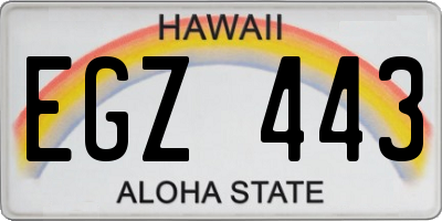 HI license plate EGZ443