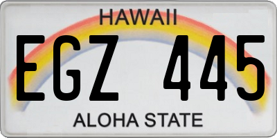 HI license plate EGZ445