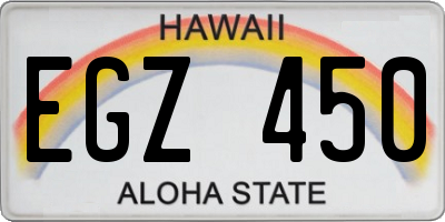 HI license plate EGZ450