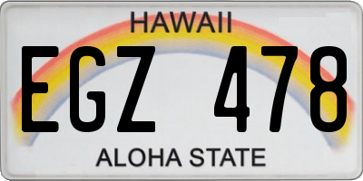 HI license plate EGZ478