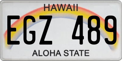 HI license plate EGZ489