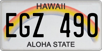 HI license plate EGZ490