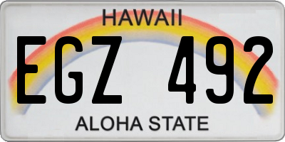 HI license plate EGZ492