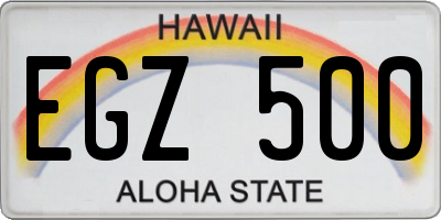 HI license plate EGZ500