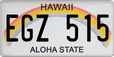 HI license plate EGZ515