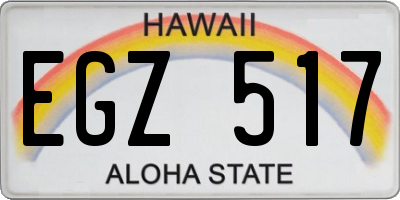 HI license plate EGZ517