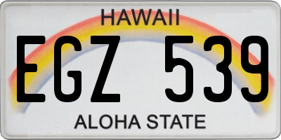 HI license plate EGZ539