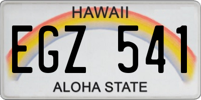 HI license plate EGZ541